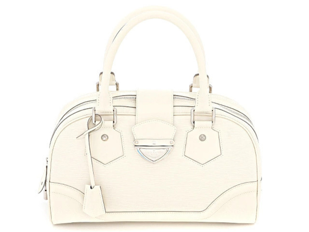 LOUIS VUITTON Epi Bowling Montaigne Handbag Leather Ivory White White